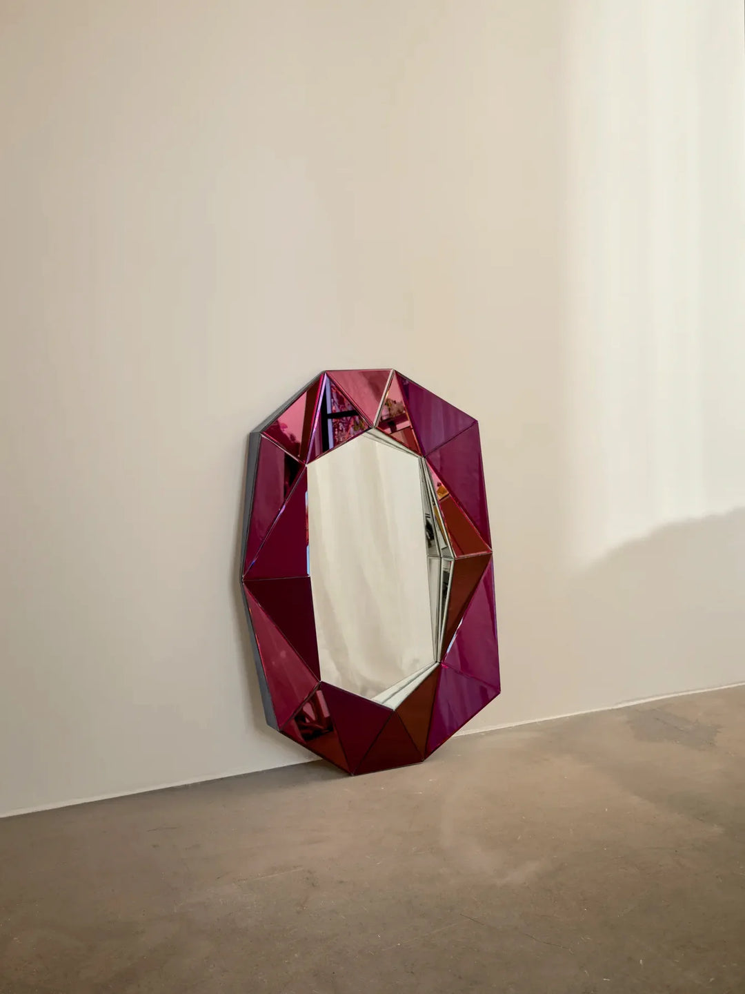 Mirror - Diamond Small - Burgundy/Silver