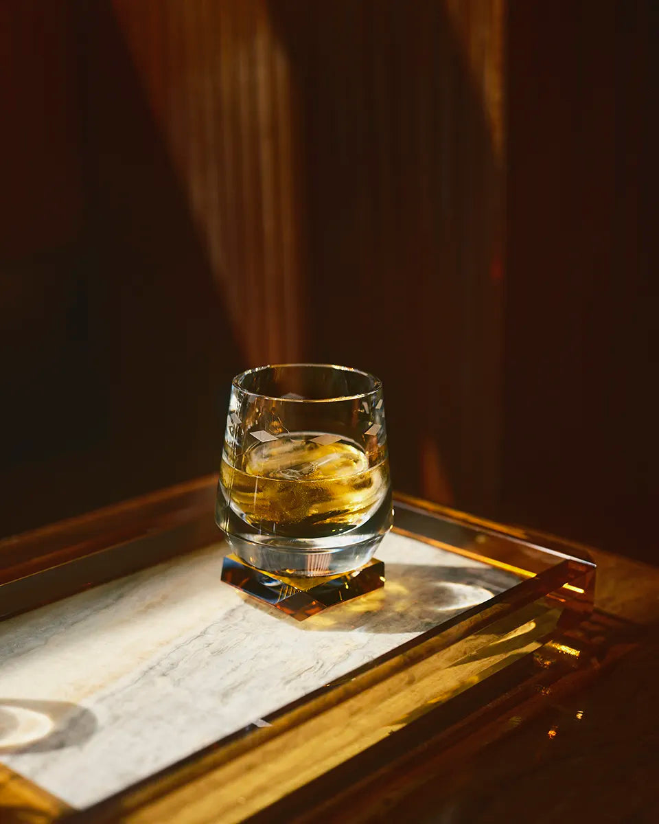 Whisky Glasses - Pair of Whimsy - Amber