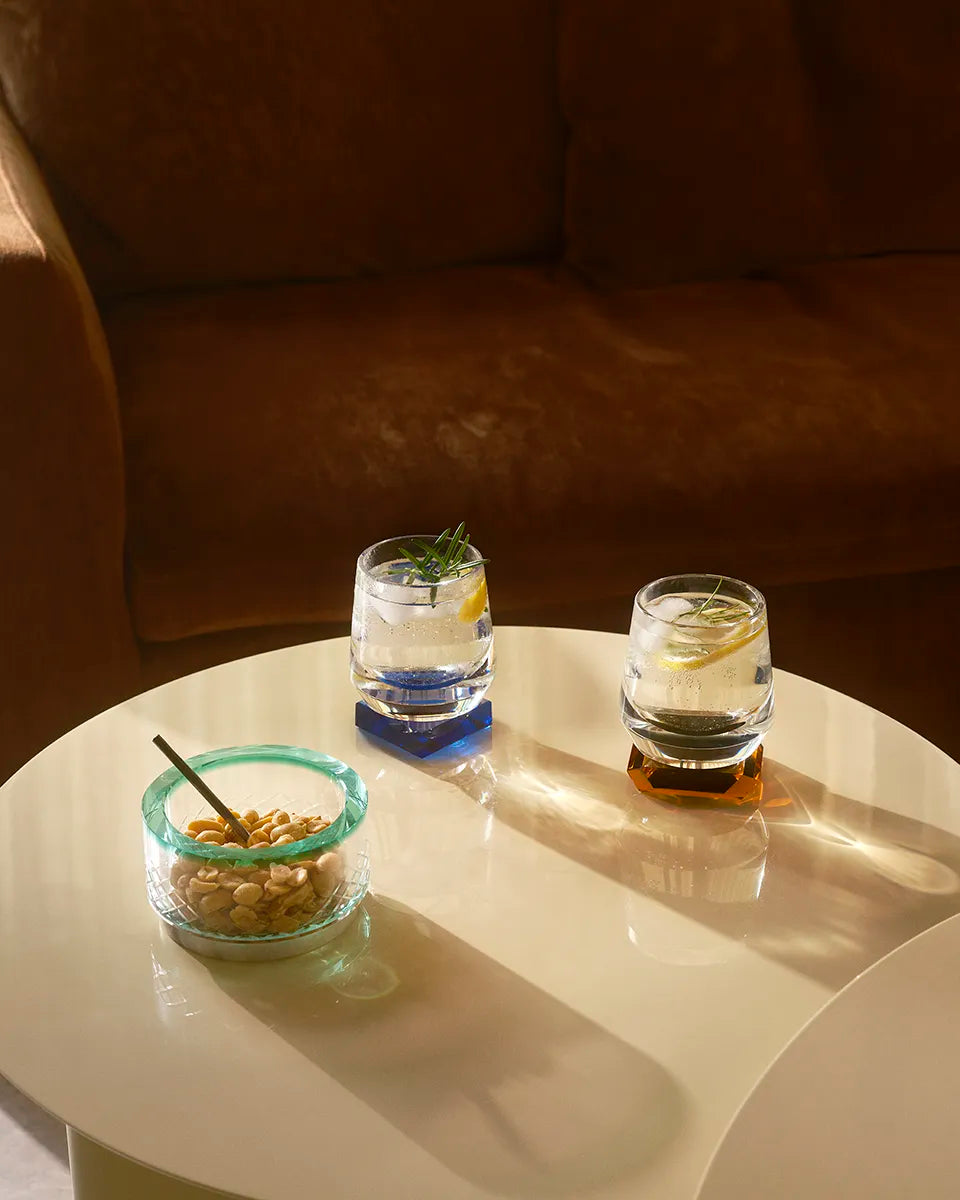 Whisky Glasses - Pair of Whimsy - Amber