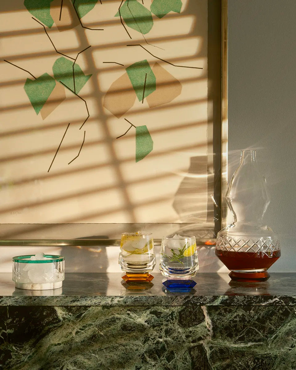 Whisky Glasses - Pair of Whimsy - Blue