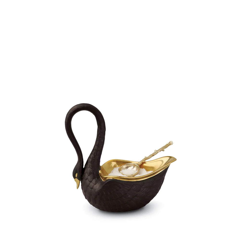 Swan Salt Cellar Black