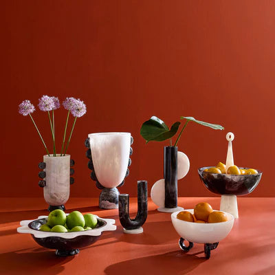 Como Black & White Cylinder Vase