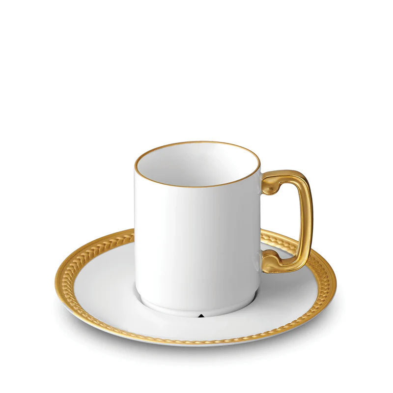 Soie Tressée Espresso Cup + Saucer Gold (Set of 6)