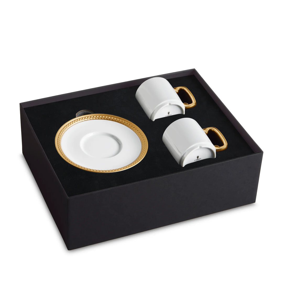 ST Gold Espresso Cup +Saucer (Set of 2)