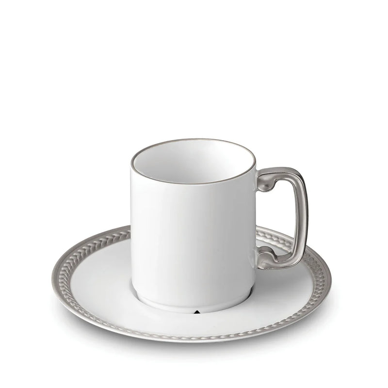 Soie Tressée Espresso Cup + Saucer Platinum
