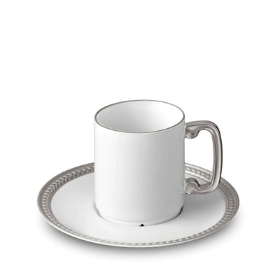 Soie Tressée Espresso Cup + Saucer Platinum (Set of 6)