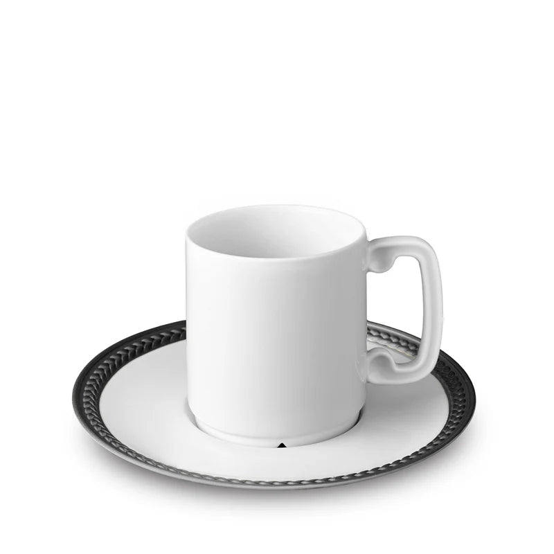 Soie Tressée Espresso Cup + Saucer Black (Set of 6)