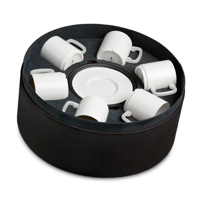 Soie Tressée Espresso Cup + Saucer Black (Set of 6)