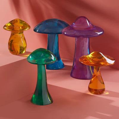 Orange Acrylic Mushroom Objet