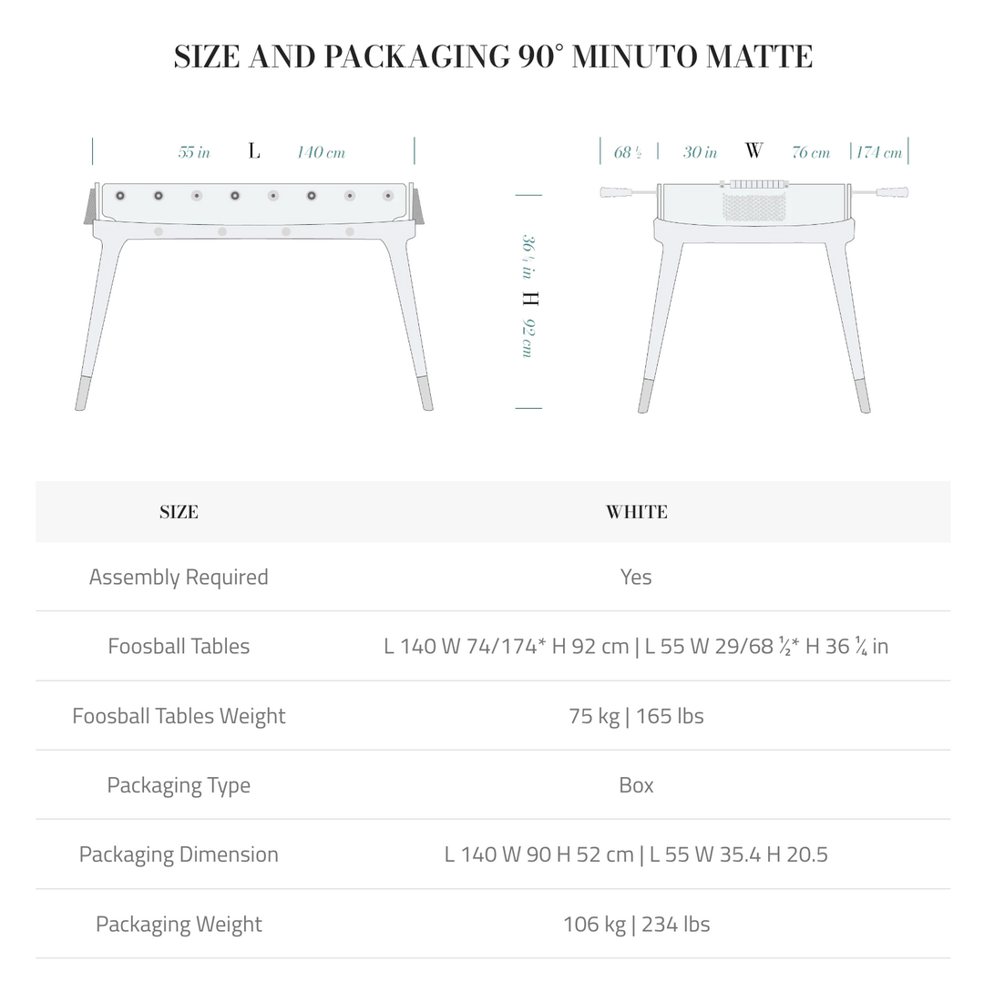 Foosball Table - 90° Minuto Matte