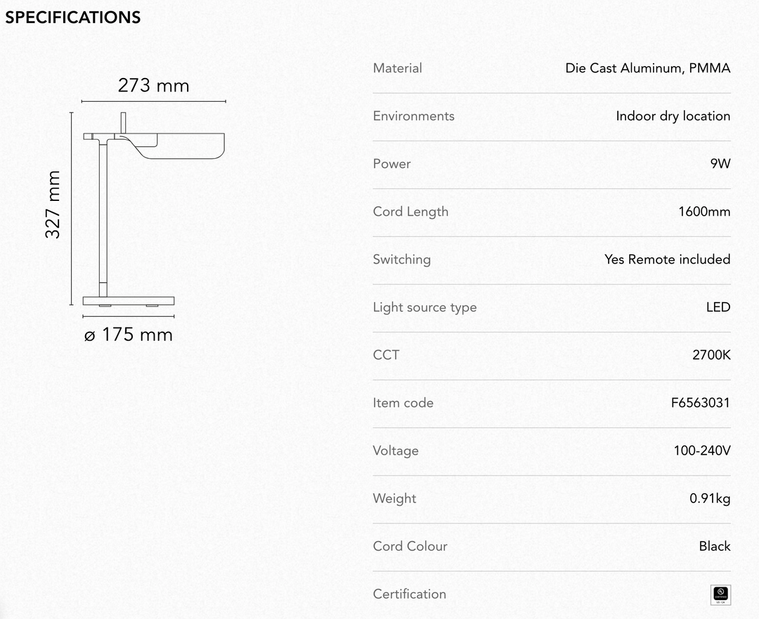 Table Lamp - Tab Table - Dark Green