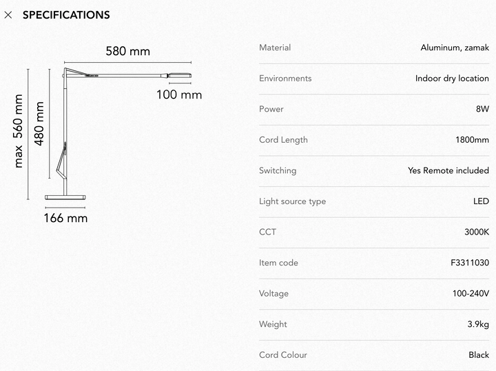 Table Lamp - Kelvin Led Base - Black