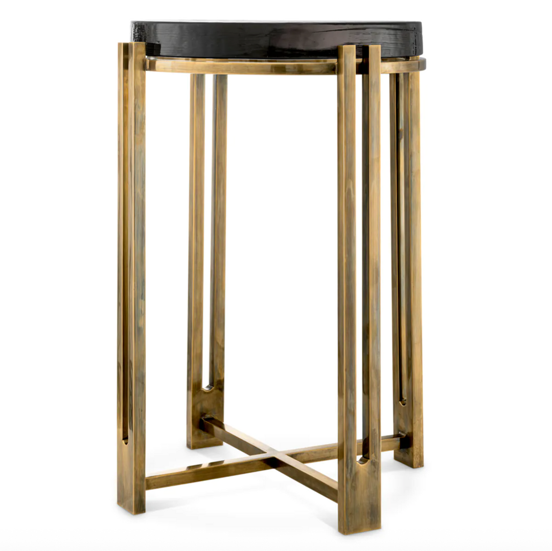 Side Table - Claremont - Vintage Brass Finish