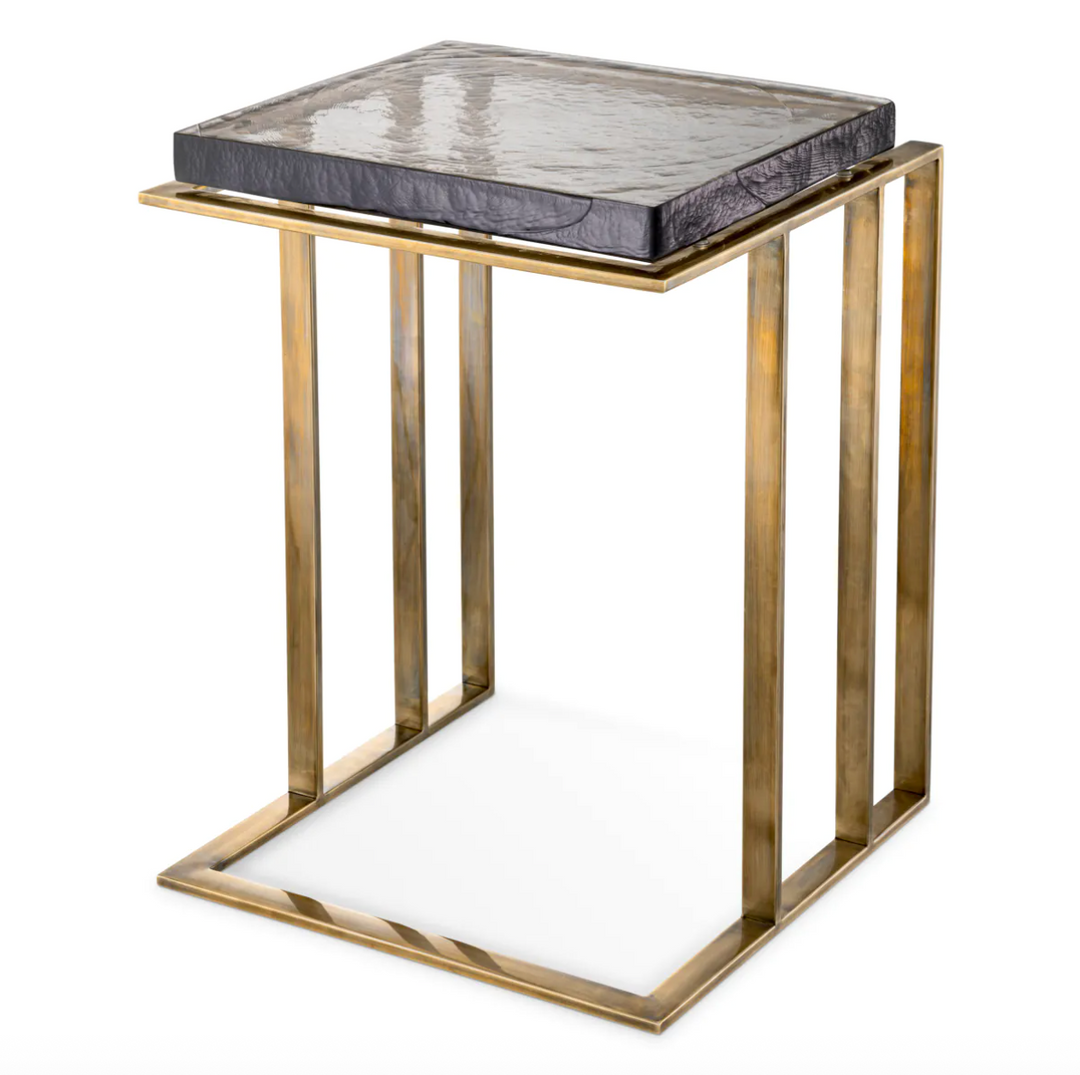 Side Table - Crescent - Vintage Brass Finish