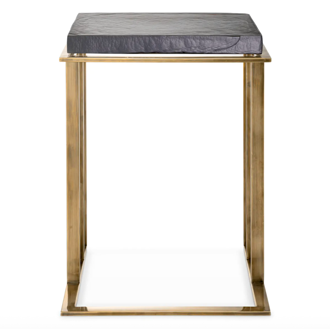 Side Table - Crescent - Vintage Brass Finish