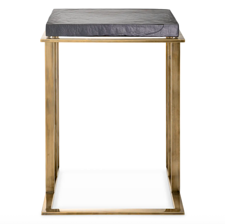 Side Table - Crescent - Vintage Brass Finish