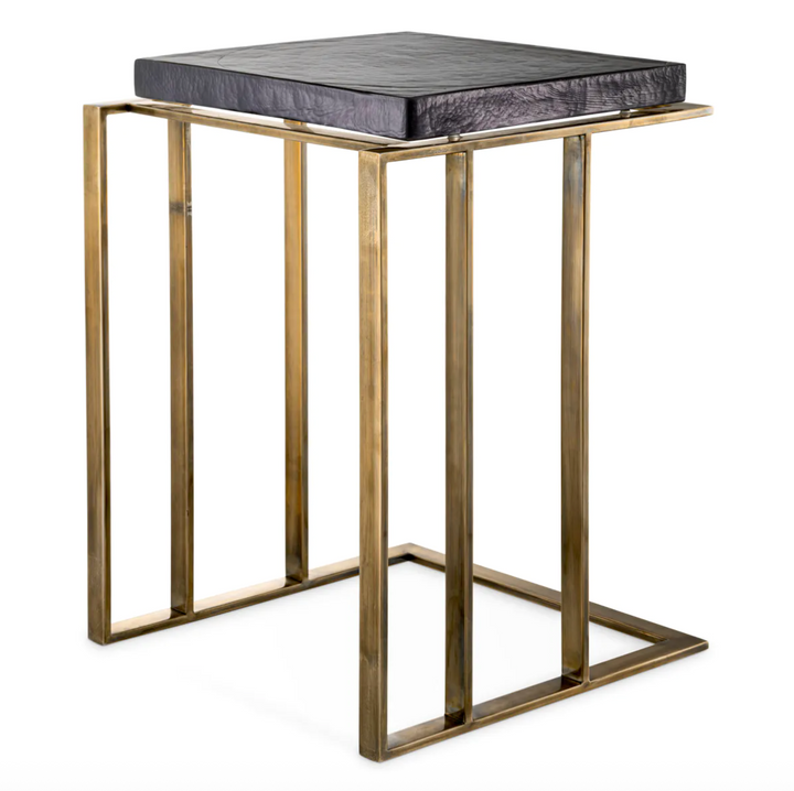 Side Table - Crescent - Vintage Brass Finish