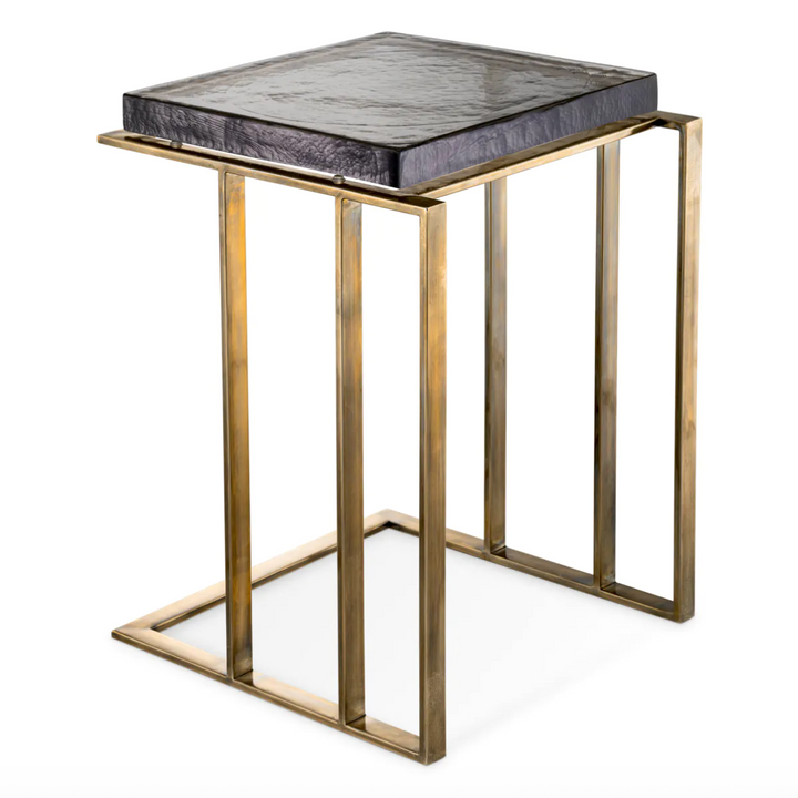 Side Table - Crescent - Vintage Brass Finish