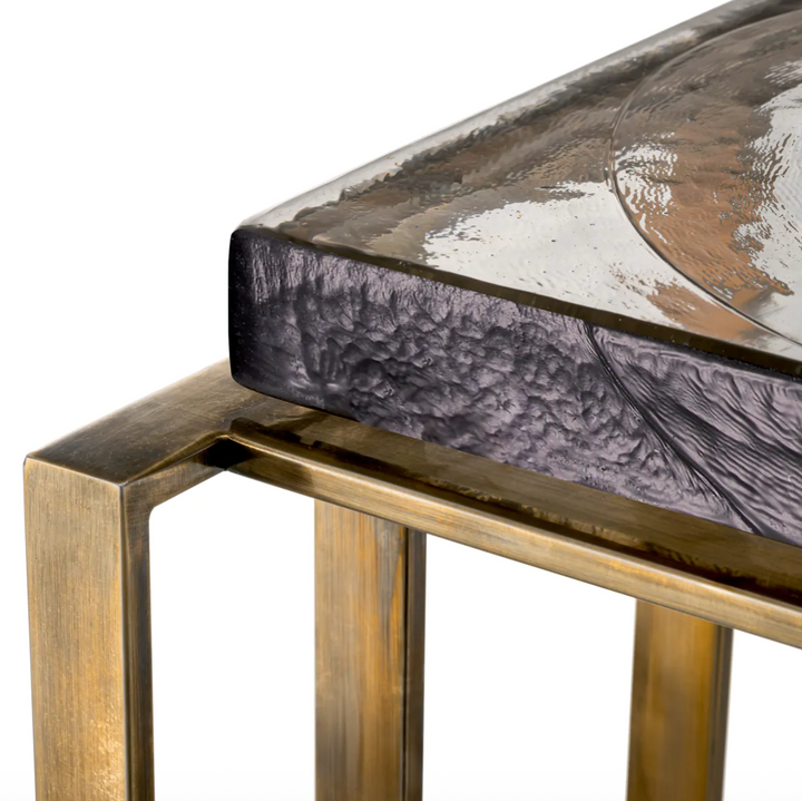 Side Table - Crescent - Vintage Brass Finish