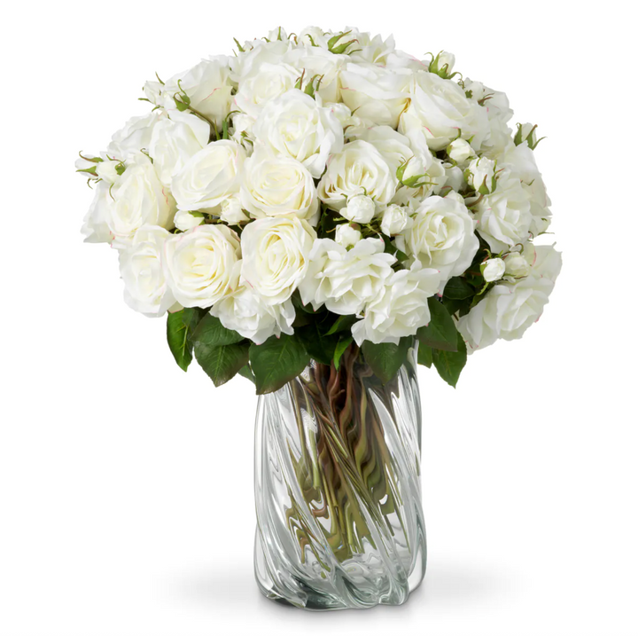 Rose Stem - Evelyn Collection - Oliva White - 53cm