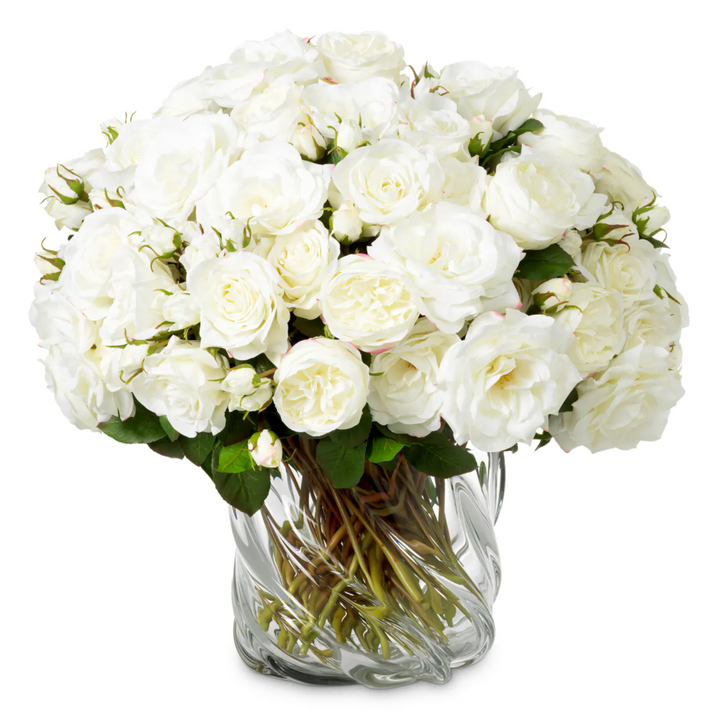 Rose Stem - Evelyn Collection - Niva White - 54cm