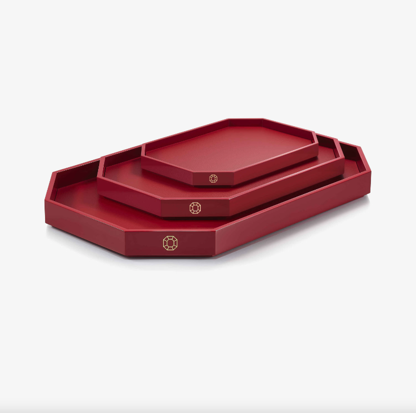 Octogone Tray - Medium - Red