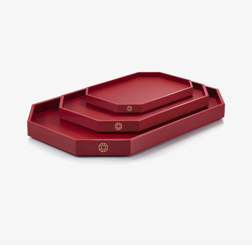 Octogone Tray - Large - Red