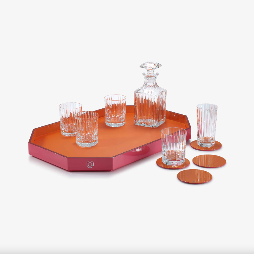 Octogone Tray - Large - Orange