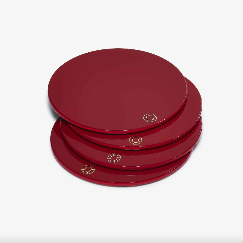 Octogone Coasters - Set of 4 - Red