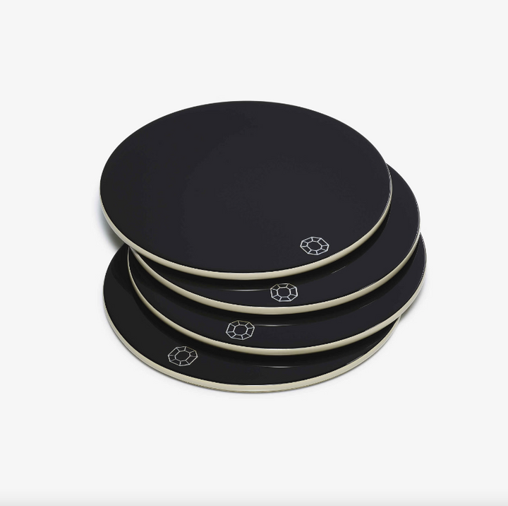 Octogone Coasters - Set of 4 - Black