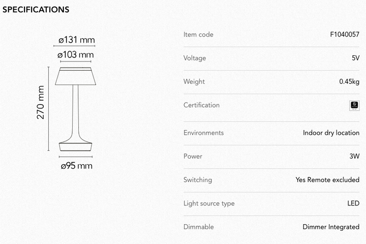 Table Lamp - Bon Jour Unplugged - Chrome