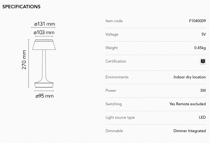 Table Lamp - Bon Jour Unplugged - Almost White
