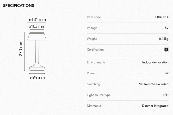Table Lamp - Bon Jour Unplugged - Fade Blue