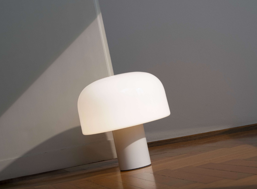 Table Lamp - Bellhop Glass T - White