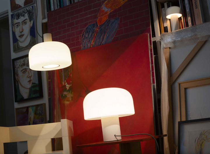 Table Lamp - Bellhop Glass T - White