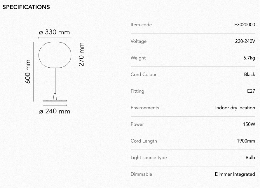 Table Lamp - Glo-Ball Table 1 - Silver