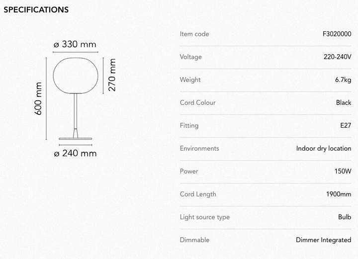Table Lamp - Glo-Ball Table 1 - Silver