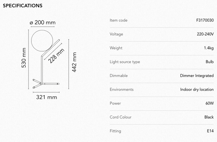 Table Lamp - IC Lights T1 High - Black