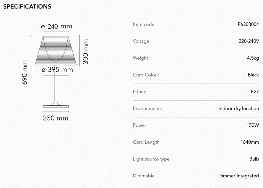 Table Lamp - KTribe Table 2 - Aluminized Silver