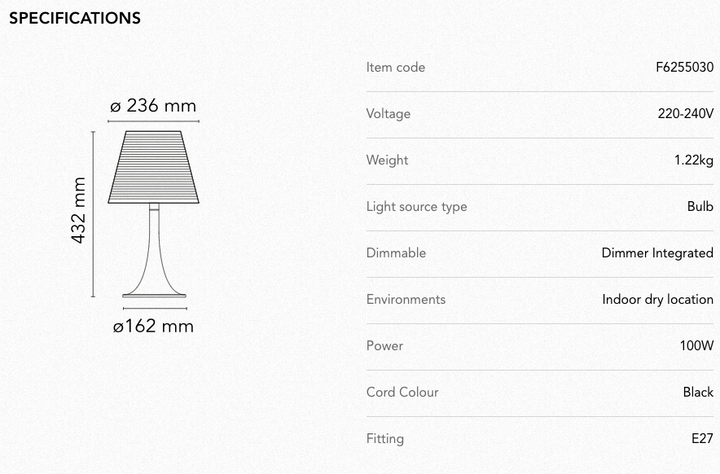 Table Lamp - Miss K - Black
