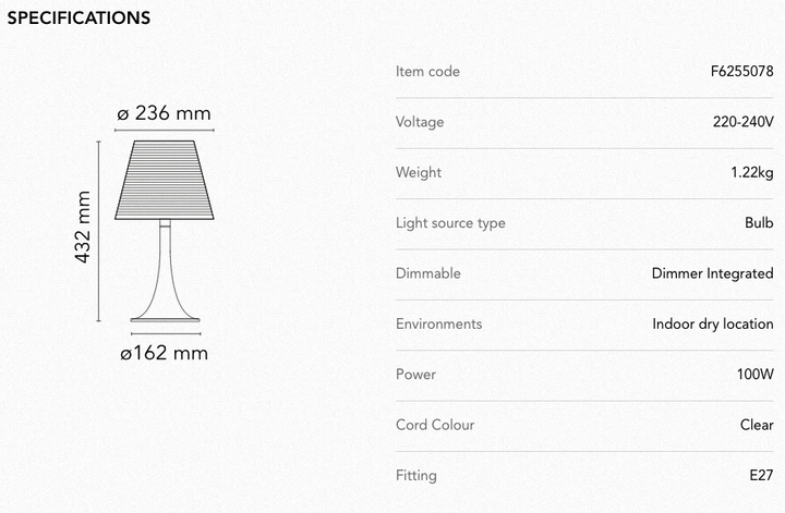 Table Lamp - Miss K - Transparent