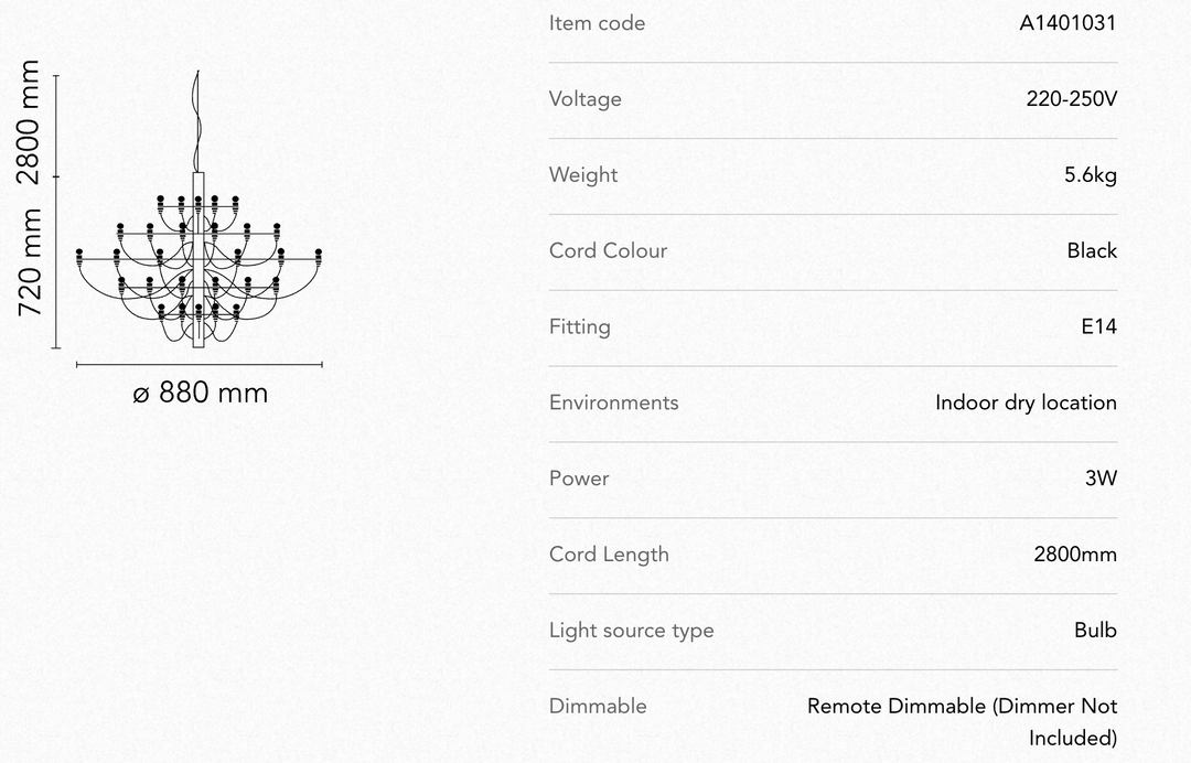 Pendant Lamp - 2097/30 - Frosted Bulbs