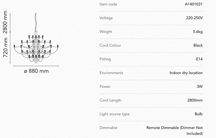 Pendant Lamp - 2097/30 - Frosted Bulbs