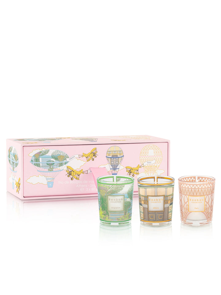 Trio Travel Candles - Singapore / Athens / Paris
