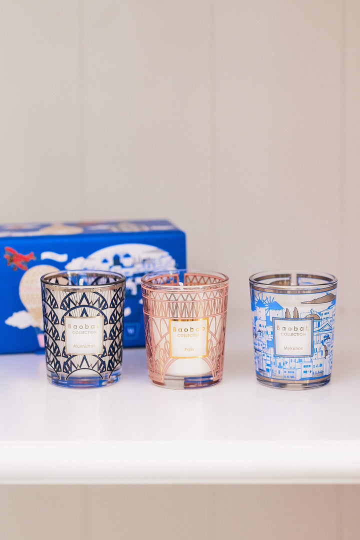 Trio Travel Candles - Manhattan / Paris / Mykonos