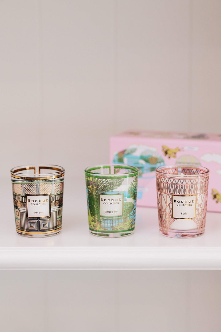 Trio Travel Candles - Singapore / Athens / Paris