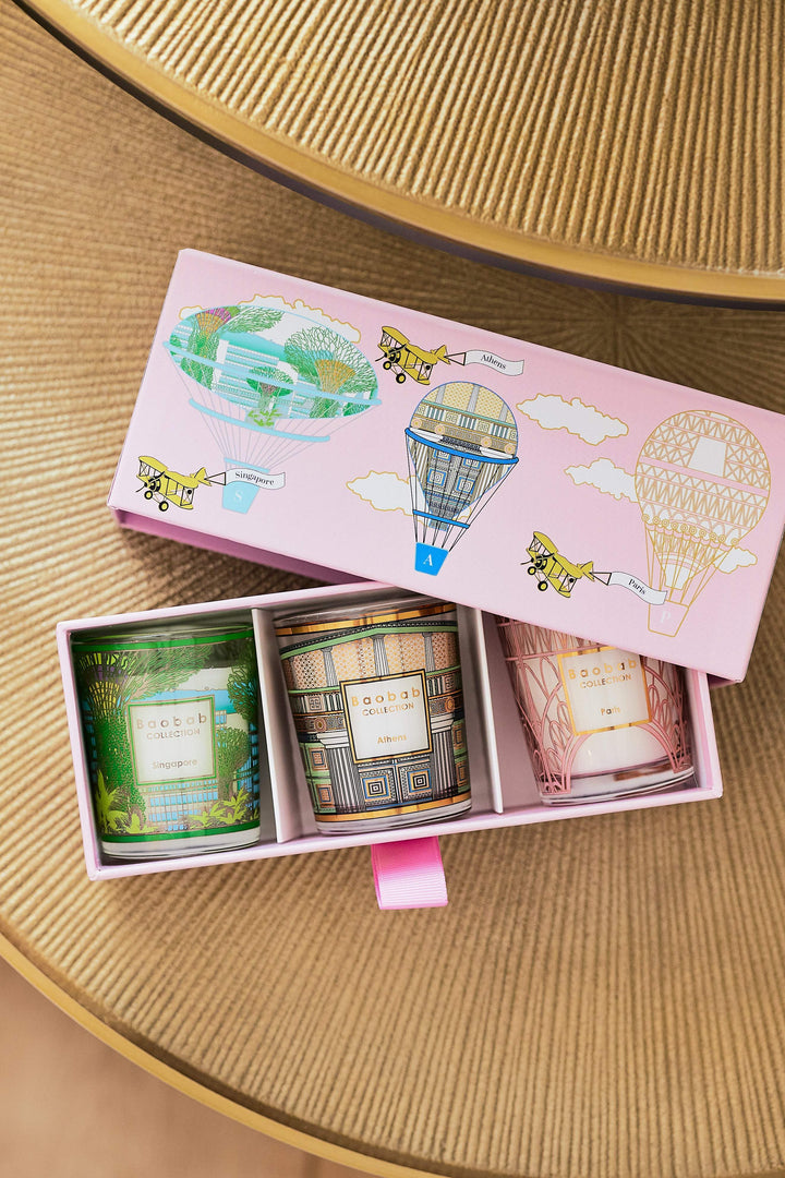 Trio Travel Candles - Singapore / Athens / Paris