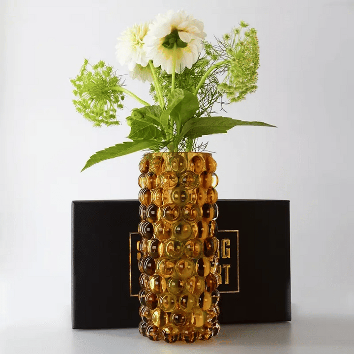 Hurricane - Boule Vase - Amber