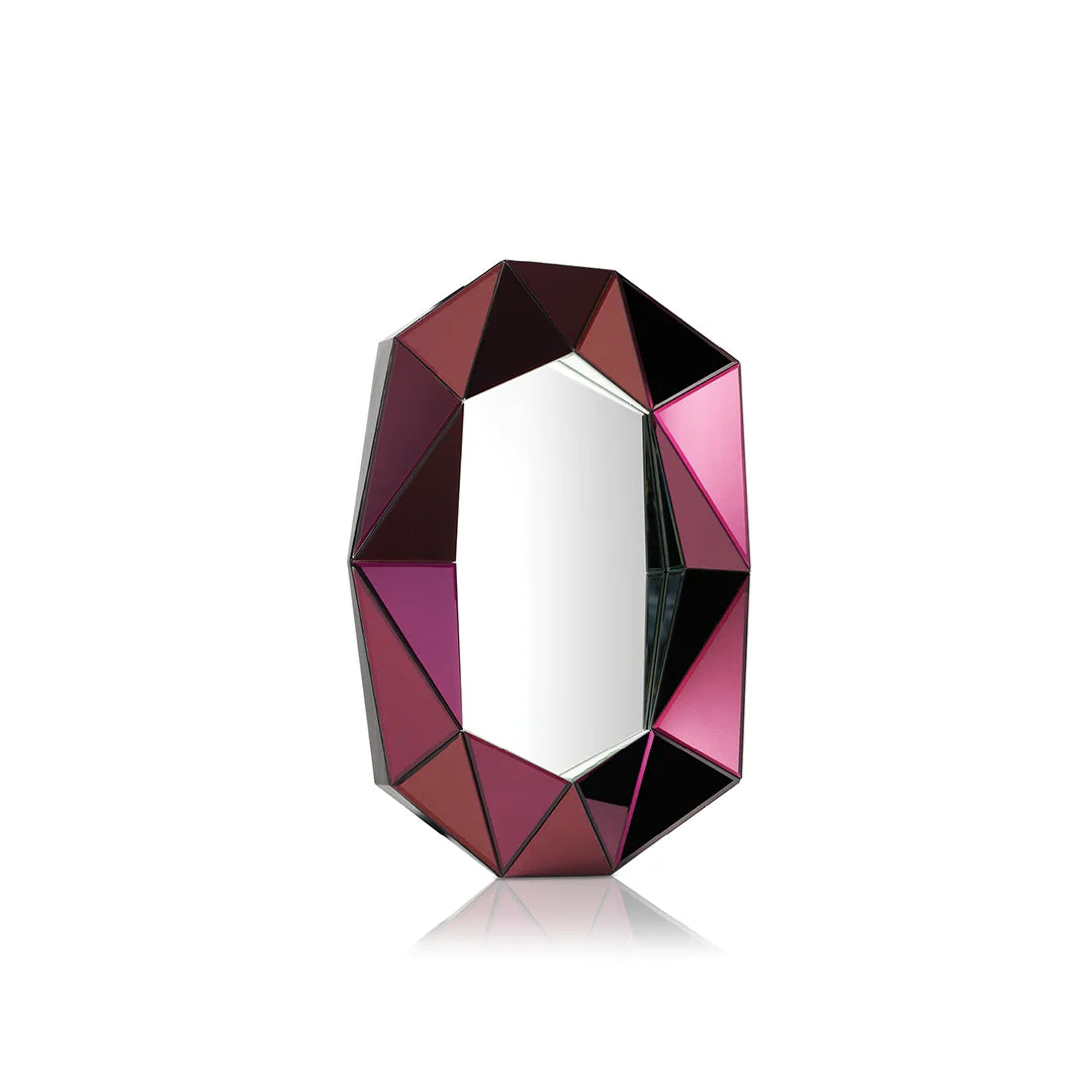 Mirror - Diamond Small - Burgundy/Silver