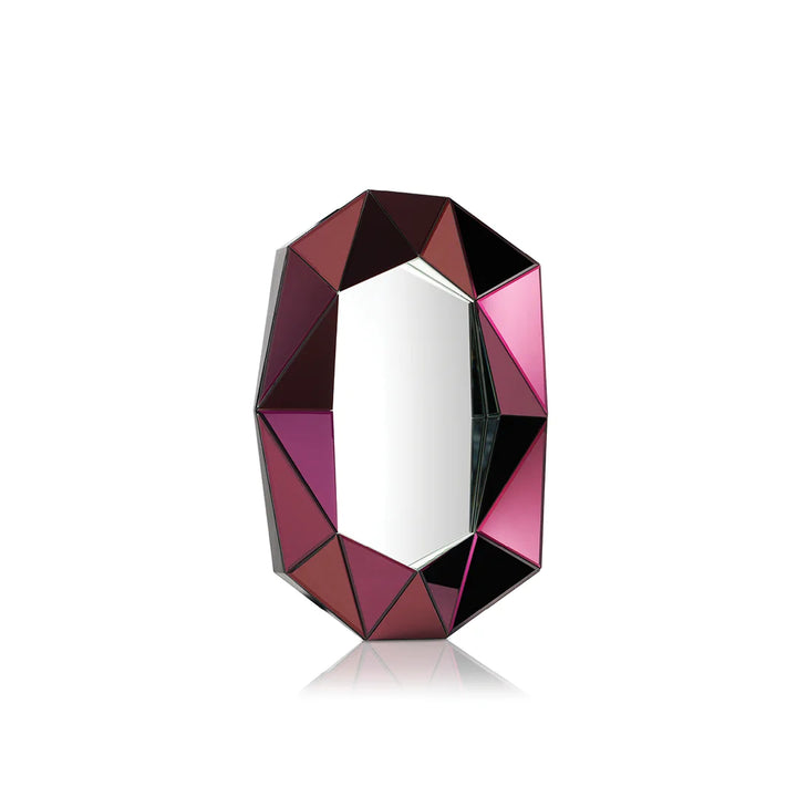 Mirror - Diamond Small - Burgundy/Silver